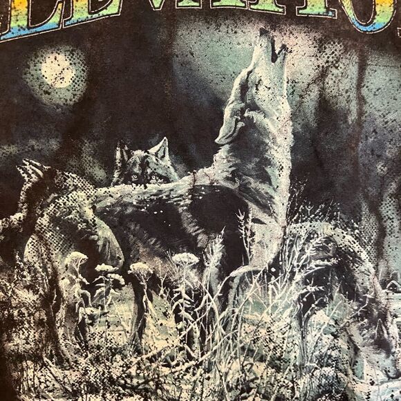 Color tone mineral wash elevation wolf T-shirt. Size M - Picture 2 of 7
